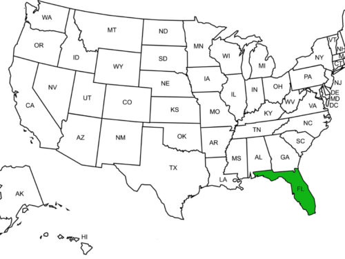 Map of U.S. with Florida highlighted