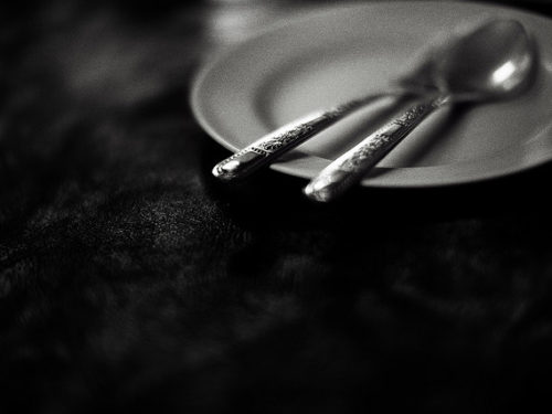 Silverware on a plate